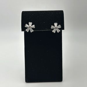 Kenneth Jay Lane Round & Baguette Floral Earrings